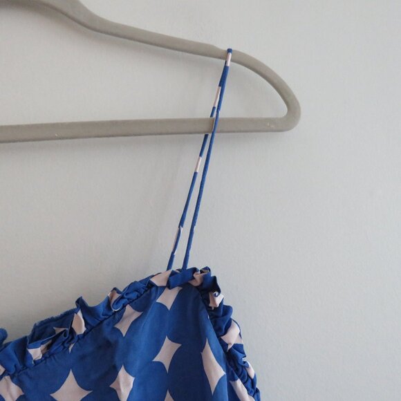 Blue and White Geometric Pattern Dress - Picture 7 of 16